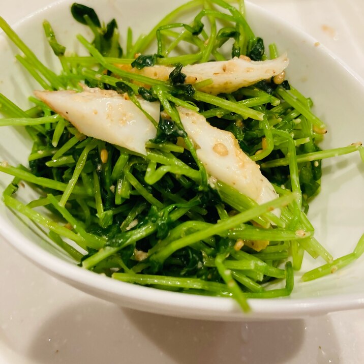 レンジで簡単 豆苗とちくわのマヨポンあえ レシピ 作り方 By コロン S Kitchen 楽天レシピ